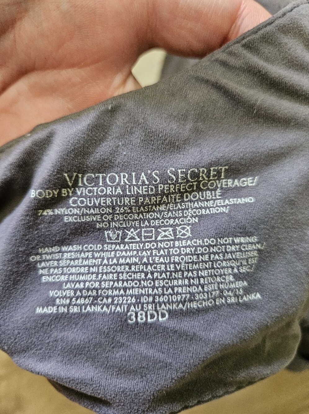 Victoria Secret Body by Victoria Charcoal Lined Lace Trim Charm Bra 38DD - Picture 5 of 5